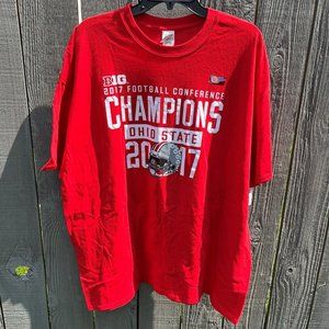 Ohio State Buckeyes 2017 Big Ten Football Champions Red T-Shirt Men's Adult 2XL